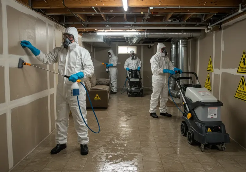 Basement Moisture Removal and Structural Drying process in Redkey, IN